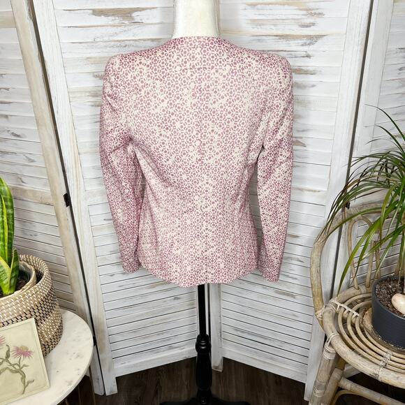 ESCADA Women's 36 US 6 Button Blazer Jacket Pink Animal Geo Print Quiet Luxury - Picture 4 of 13